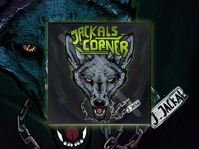 jackals project animal beast branding cover cover artwork dark drawing green illustration poster typogaphy wolf wpap