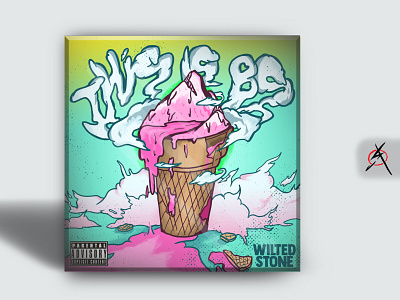 wilted stone project branding cd cover cover artwork frozen frozen food ice cream ice cream cone illustration pink poster vector wpap