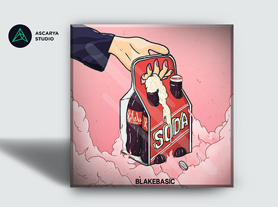 Blackbasic single "soda" album cd cover cover artwork digitalillustration drawing illustration poster vector wpap