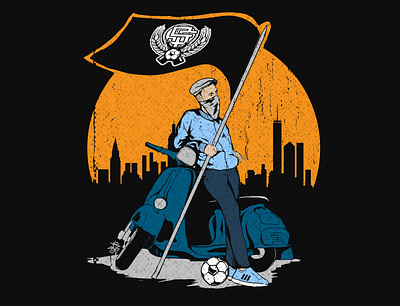 hooligan vespa drawing football hooligans illustration logo poster soccer supporter vector vespa wpap