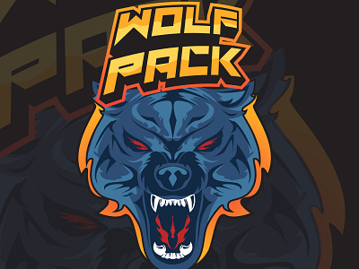 wolf pack esports logo esports graphic design logo symbol tooth vector wolf