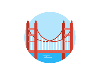 Places: Golden Gate Bridge bridge flat icon illustration tourism