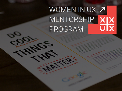 XX+UX Mentorship Program mentorship promotion xxux
