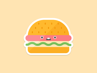 Brrrrrgrrr burger food icon illustration sticker