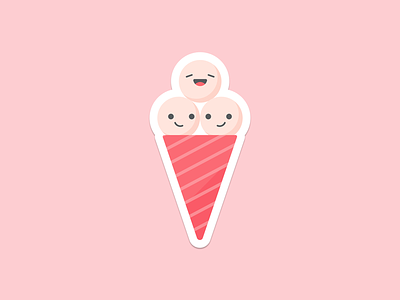 Thing 1, Thing 2, Thing 3 - Ice Cream! cone dessert emoji icecream icon illustration sticker