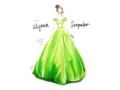 [14/100] Ulyana Sergeenko drawing fashion illustration handdrawn painting watercolor