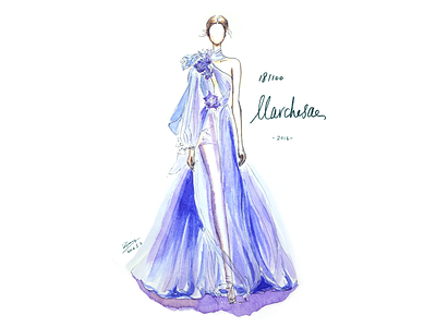 [18/100] Marchesa drawing fashion illustration handdrawn painting watercolor