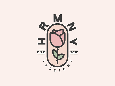 HRMNY design icon illustration lockup logo logo a day pink rose type vector