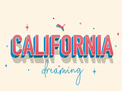 Cali Dreaming design dubai illustration lettering puma soledxb type type art uae vector