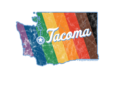 WA Pride Map - Tacoma design graphic design map shirt design