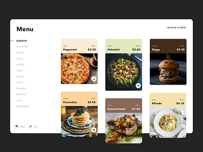 📃 Restaurant website menu