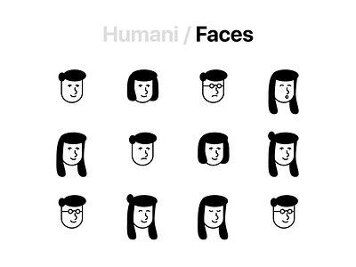 Humani - Human Illustration Kit | Faces art figma flat illustration illustrations minimal vector