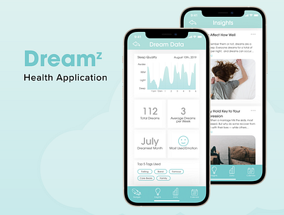 Dreamz - Health Application app dailyui data design digital minimal ui ux web