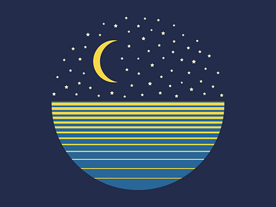 Ocean Moon vector graphic