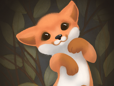 Fox Baby animal animation childrens illustration design fox illustration procreate procreate art ui