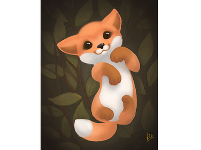 Fox Baby animal childrens illustration fox illustration procreate procreate art ui