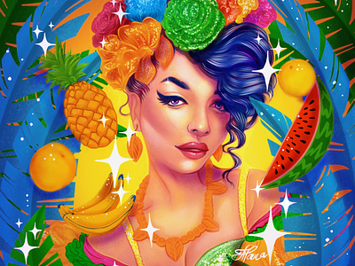 Tutti Frutti brazil fruits illustration illustrator pinup procreate