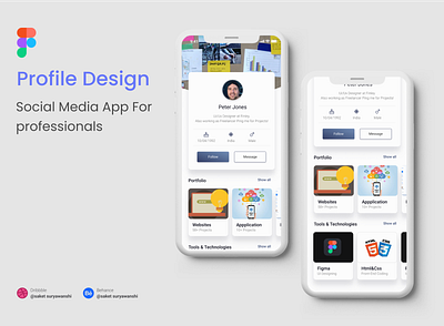 Profile Design cards design dailyui006 dribbble figma premierpro ui design
