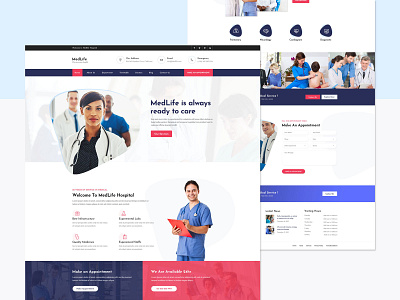 Hospital Website adobe illustrator adobexd branding business design hospital website interaction design interfacedesign medical website product page uidesign uxdesign visual design webdesign website design