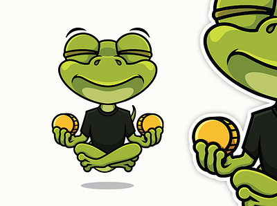 Meditation Lizard brandidentity cartoon cartoon character cartoonlogo cartoonmascot design illustration lizard logo mascot