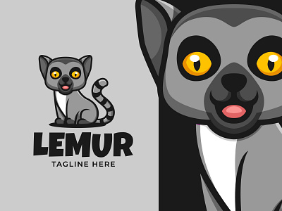 Lemur Cute Cartoon Logo animal cartoon cartoon character cartoonlogo cartoonmascot character cute animal illustration lemur logo mascot