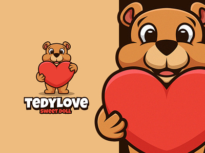 Tedy Love animal brandidentity cartoon cartoon character character design illustration logo love mascot tedybear