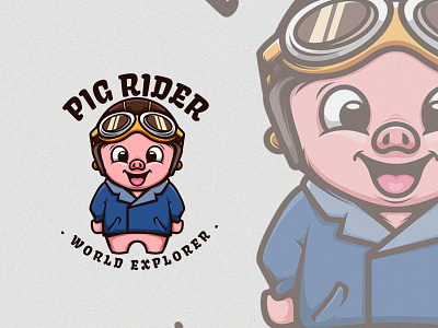 Pig Rider animal apparel bikers branding cartoon cartoon character character design illustration logo pig riders