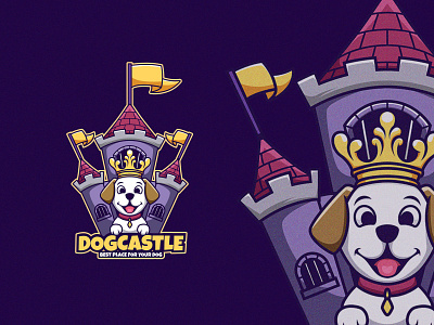Dog Castle animal cartoon cartoon character castle character classic crown cute dog doggy king logo mascot pet care pets