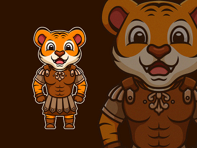 Tiger Roman Legion animal cartoon cartoon character character illustration legendary legion logo mascot roman story tiger