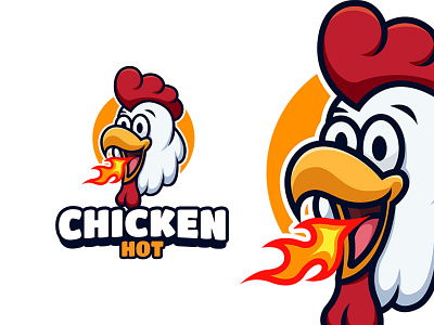 Chicken Hot Logo Preview Post animal cartoon cartoon character cartoonlogo chicken chicken logo fire food hot illustration logo mascot