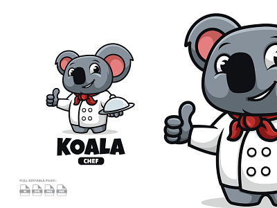 Koala Chef Preview brand branding character chef design koala koala bear logo mascot mascot logo ui ux