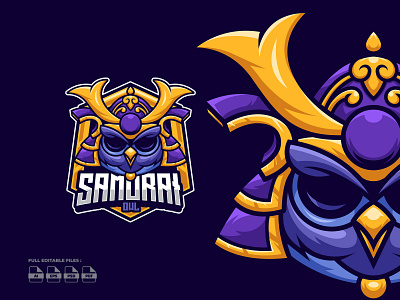Samurai Owl Esport Preview cartoon design esports esports logo illustration japanese logo mascot owl samurai