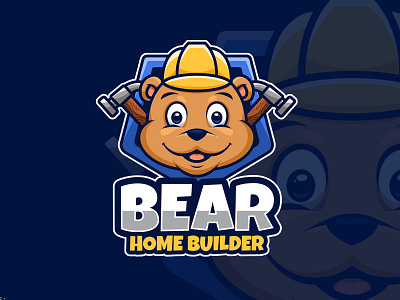 Bear Home Builder Preview animal brandidentity branding building cartoon character home repair illustration logo mascot real estate