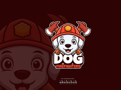 Dog Firefighters Preview animal cartoon character cute dog firefighters illustration logo mascot