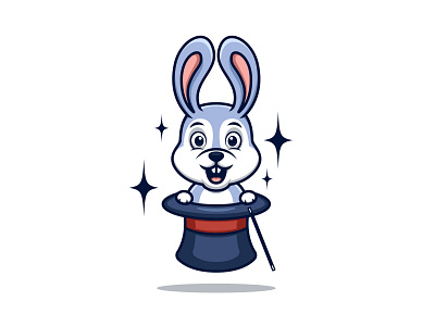 Bunny Magic animal branding bunny cartoon cartoon character character design illustration logo magic mascot