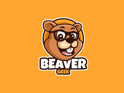 Beaver Geek animal beaver cartoon cartoon character character geek illustration logo mascot