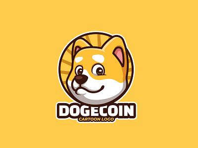 Doge Coin Cartoon Logo animal bitcoin coin crypto dog doge pet shiba