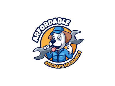 Dog Aircraft Mechanics aircraft animal cartoon cartoon character character illustration logo mascot mechanics