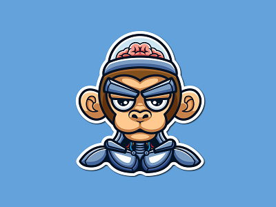 Monkey Bot animal branding cartoon cartoon character character design illustration logo mascot monkey robot