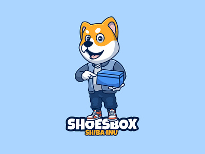 Shoesbox Doge animal branding cartoon cartoon character character design doge illustration logo mascot shiba inu ui