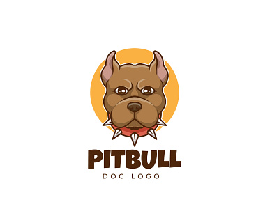 Pitbull Logo Cartoon animal cartoon character dog illustration logo mascot pet pitbull