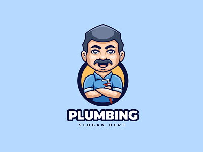 Plumbing Mascot Logo animal branding cartoon cartoon character character company design home illustration logo mascot plumbing repair ui