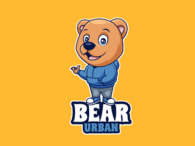 Bear Urban Cartoon Mascot Logo animal bear branding cartoon cartoon character character design illustration jacket logo mascot ui urban