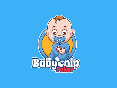 Baby Chip Poker baby branding cartoon cartoon character character chip design gambler illustration logo mascot poker ui