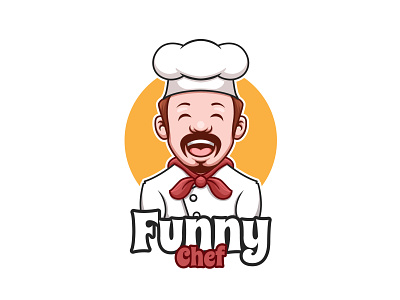 Funny Chef Cartoon Logo animal branding cartoon cartoon character character chef culinary design eat food illustration logo mascot