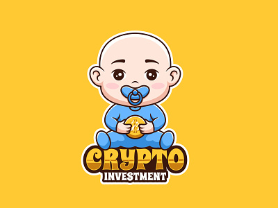 Crypto Investment Logo baby branding cartoon cartoon character character crypto design future illustration investment logo mascot