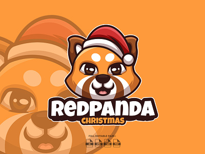 Red Panda Christmas animal branding cartoon cartoon character character christmas design illustration logo mascot red panda ui