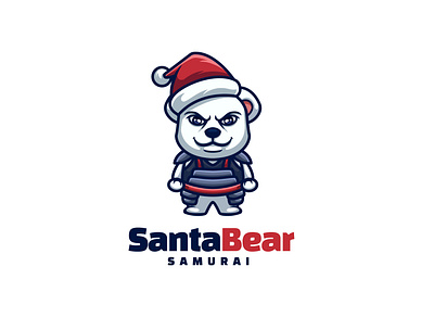 Santa Bear Samurai animal bear branding cartoon cartoon character character design illustration logo mascot samurai ui