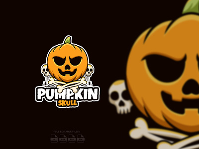 Pumpkin Skull animal branding cartoon cartoon character character design halloween horror illustration logo mascot pumpkin skull ui