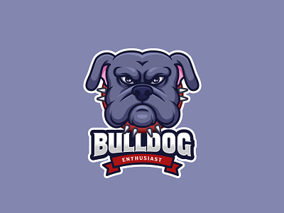 Bulldog Enthusiast Mascot Logo animal branding bulldog cartoon cartoon character character design dog illustration logo mascot pet ui